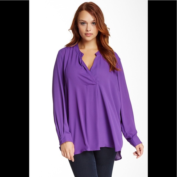 Daniel Rainn Tops - DR2 Daniel Rainn Split Neck Crossover Front Blouse